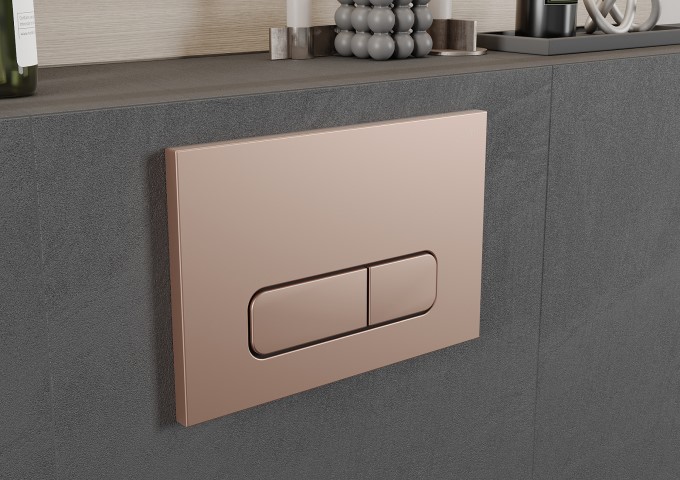 Inbouwstelaes voor WC met roze-gouden knop