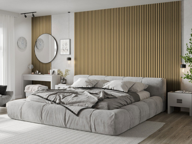 Wandlamellen in bamboekleur