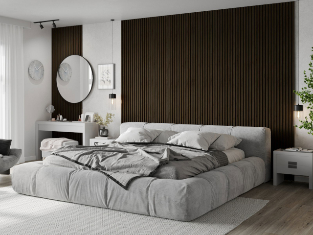 Wenge lamellen in de slaapkamer