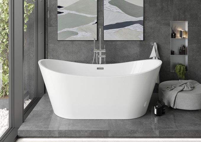 Vrijstaande witte baden