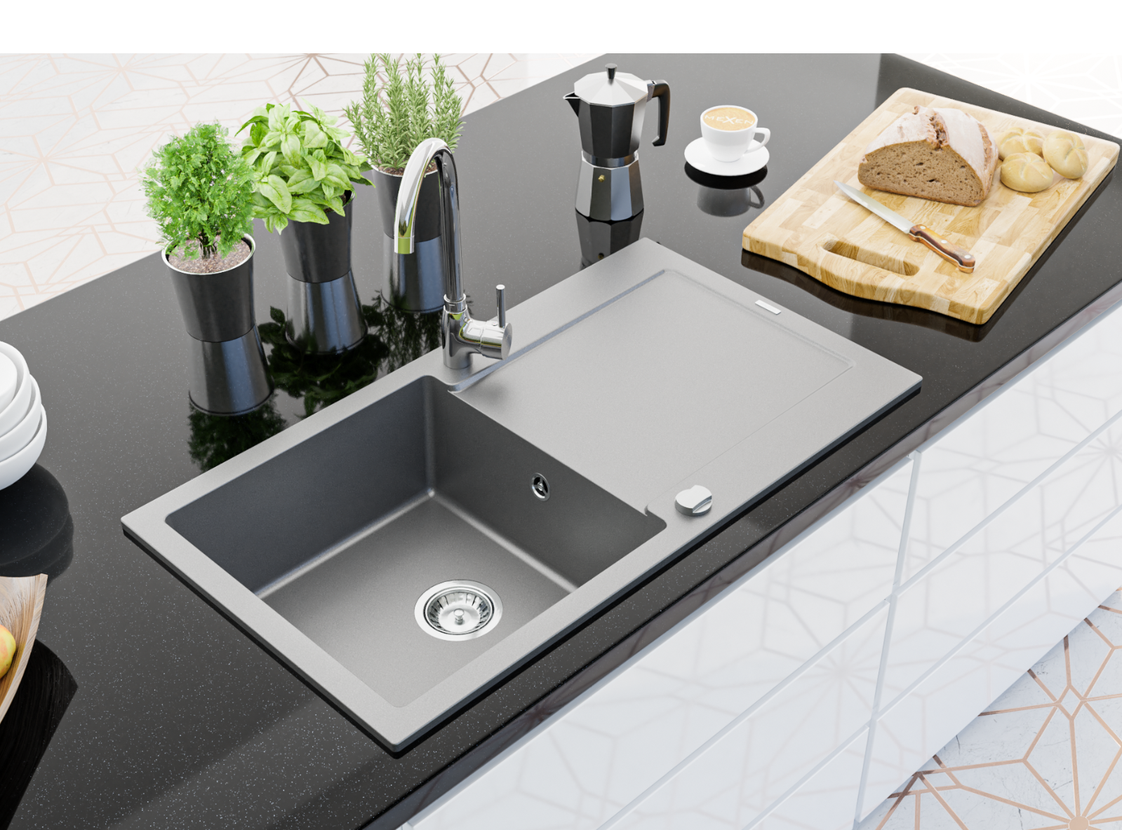 Chromen keukenafdruiprekken