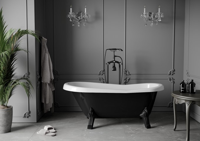 staande badkuip met poten