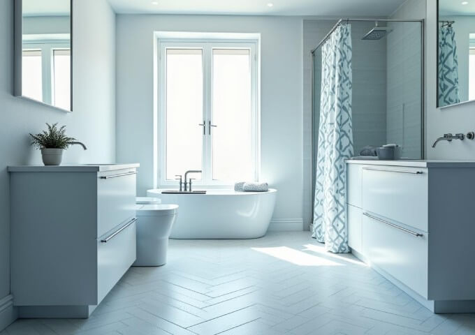 Vinyl panelen visgraat in de badkamer