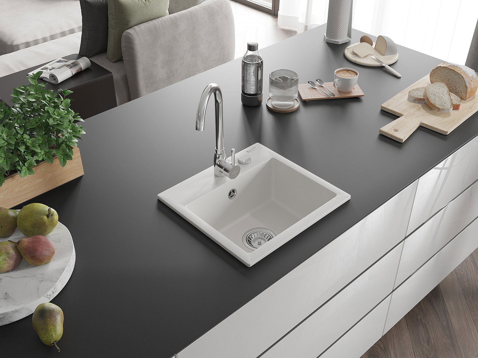 Eenkoms gootsteen Mexen