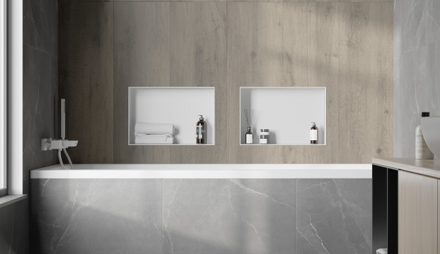 Ingebouwd bad met tegels