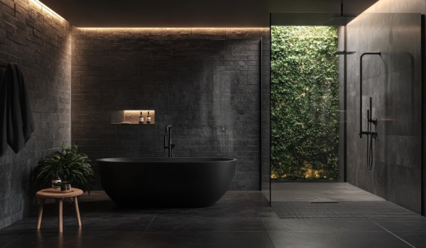 Moderne donkere badkamer — hoe een interieur te creëren zonder benauwdheidseffect?