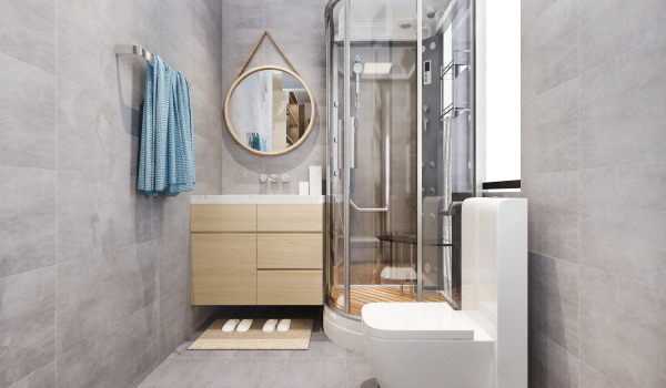 Hoe zorg je voor een halve cirkelvormige douchebak?