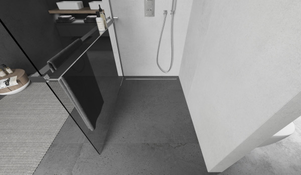 Douchewand met plank in moderne stijl