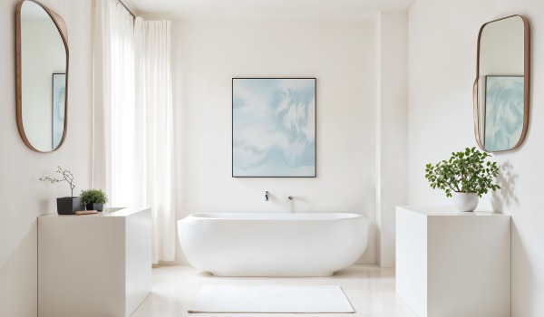 Badkamer met weinig tegels – waar tegels te gebruiken en wat te gebruiken als vervanging? Inspiraties en arrangementen