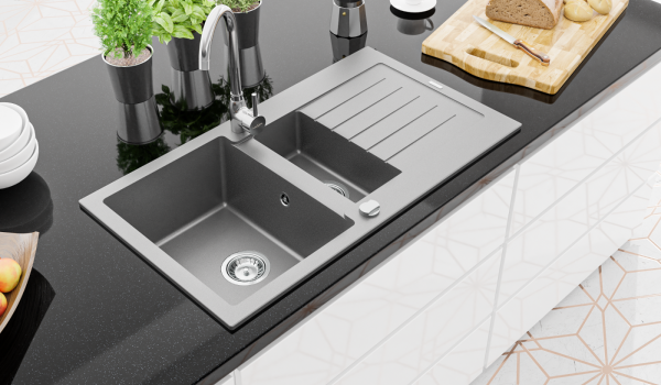 Wit, zwart, grijs in een moderne keuken