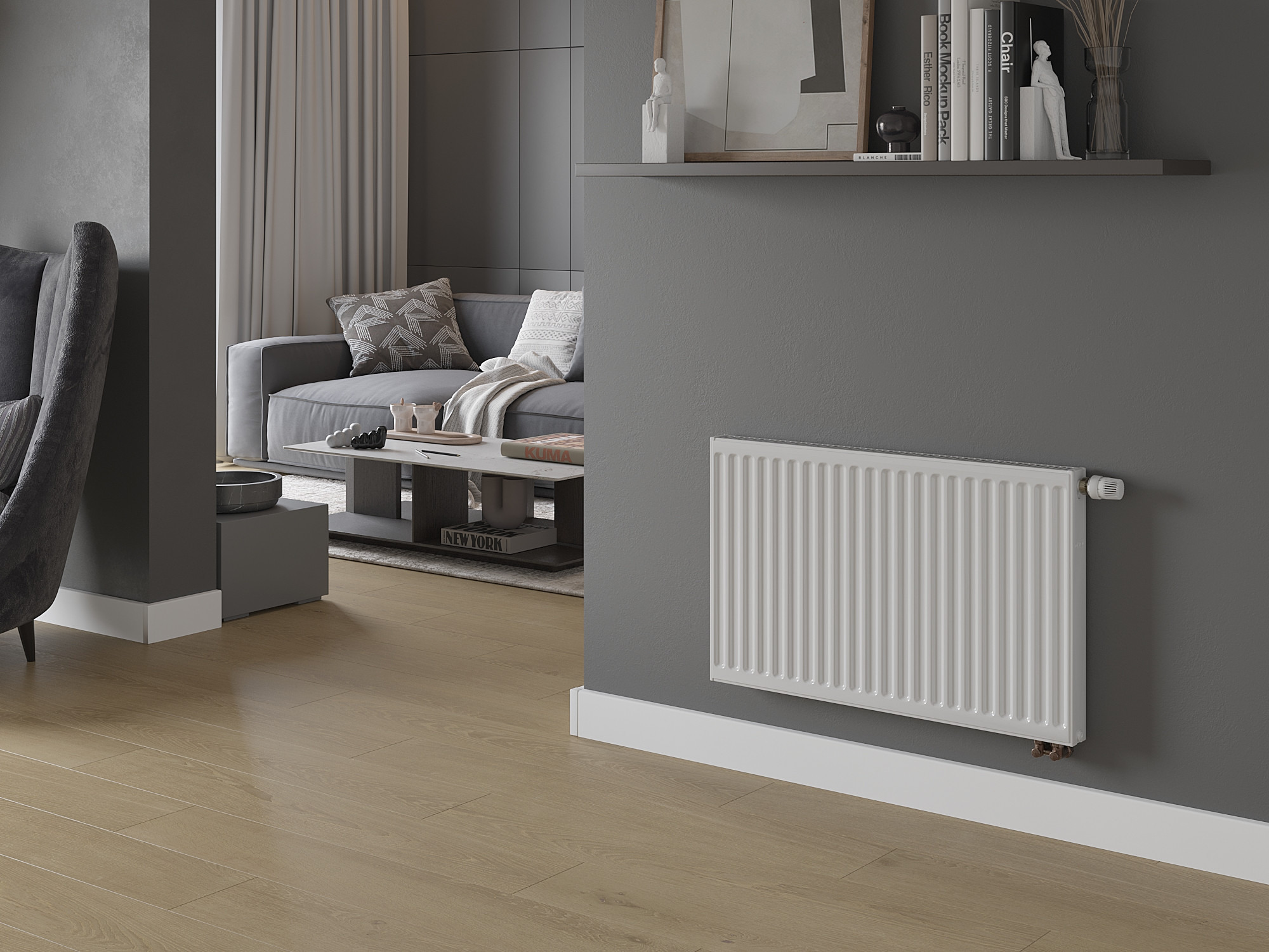 Verwarming in huis - plaatradiator