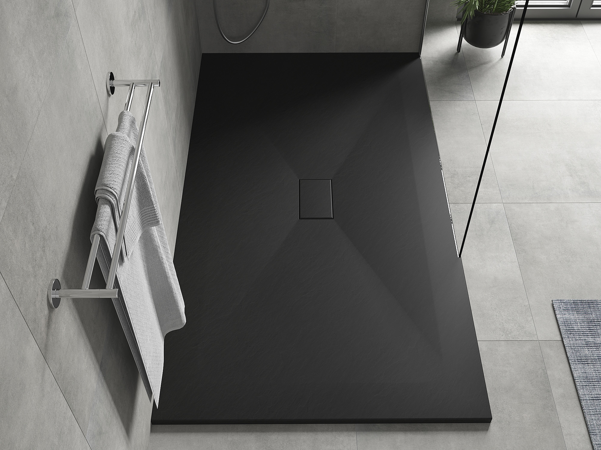 Douchebak met steenstructuur