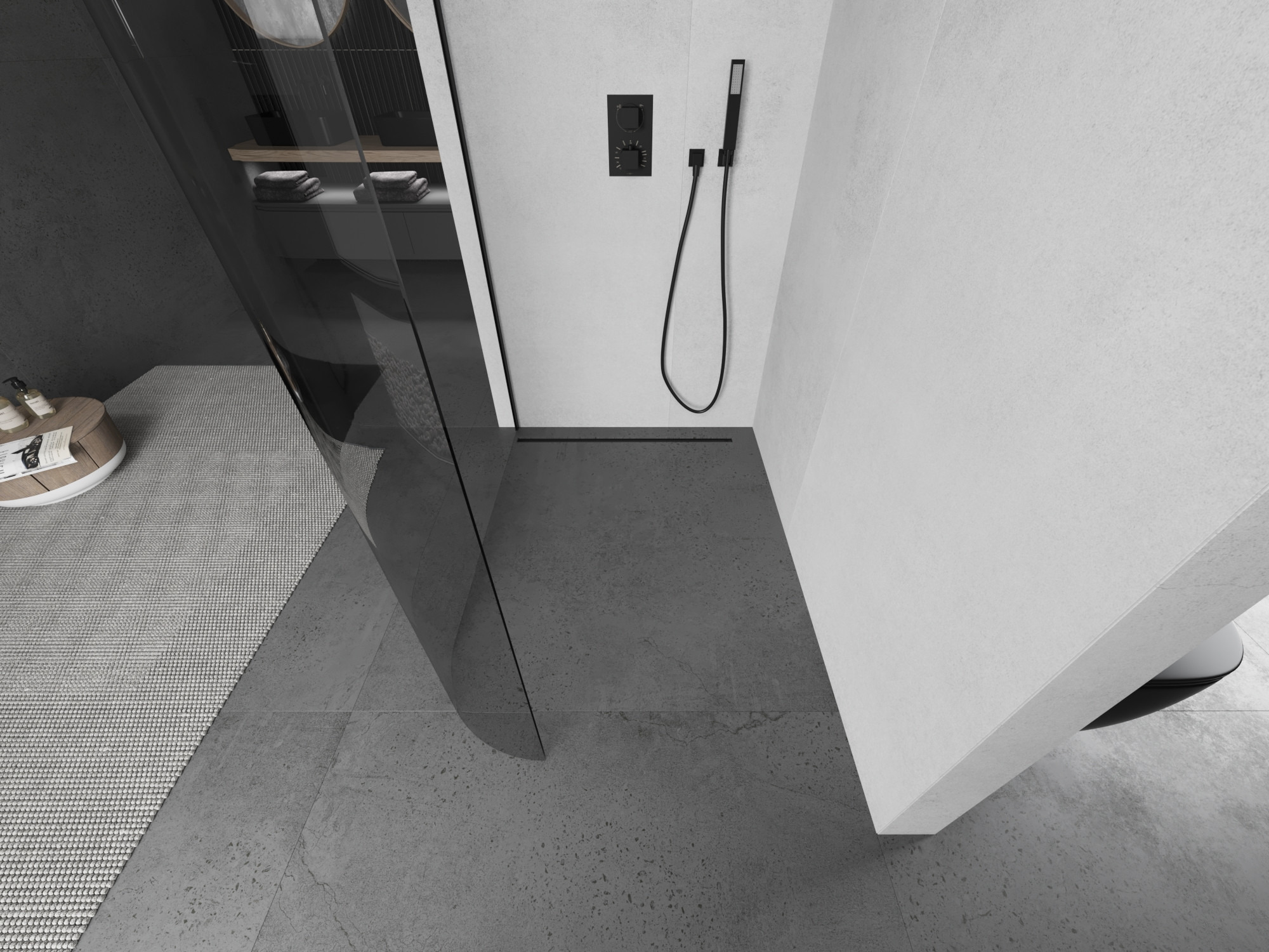 Afgeronde walk-in cabine