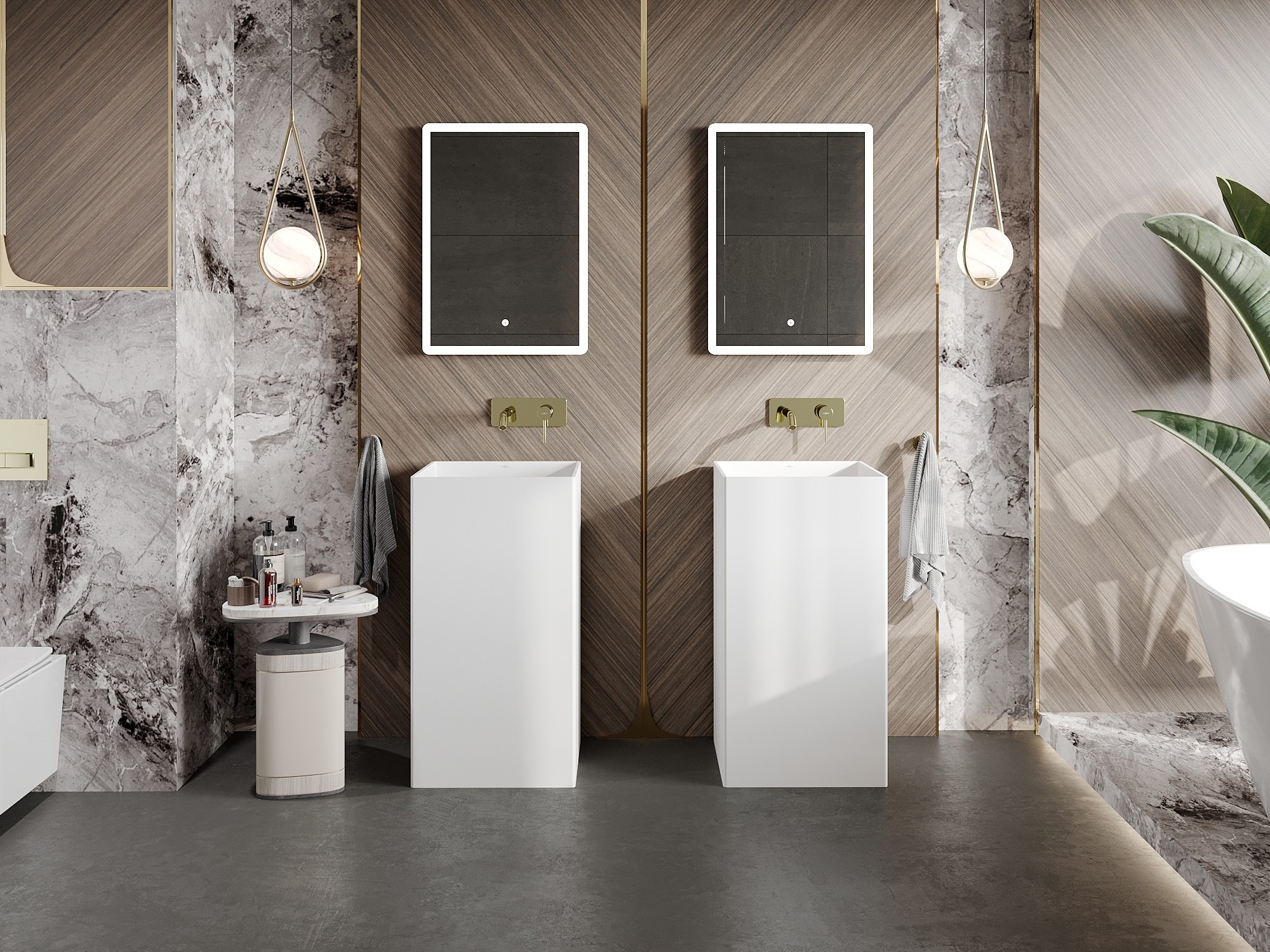 Oosterse badkamer met hout