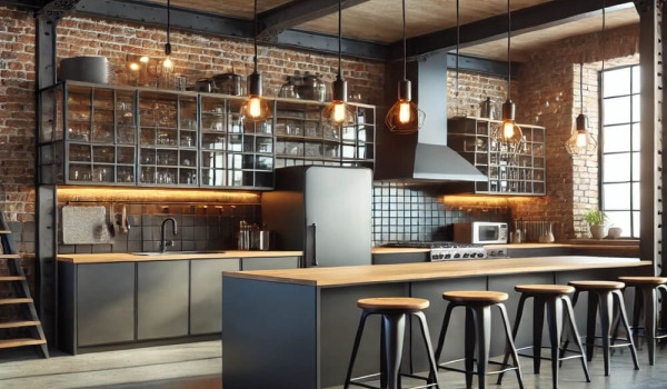 Hoe een keuken in industriële, loftstijl in te richten?
